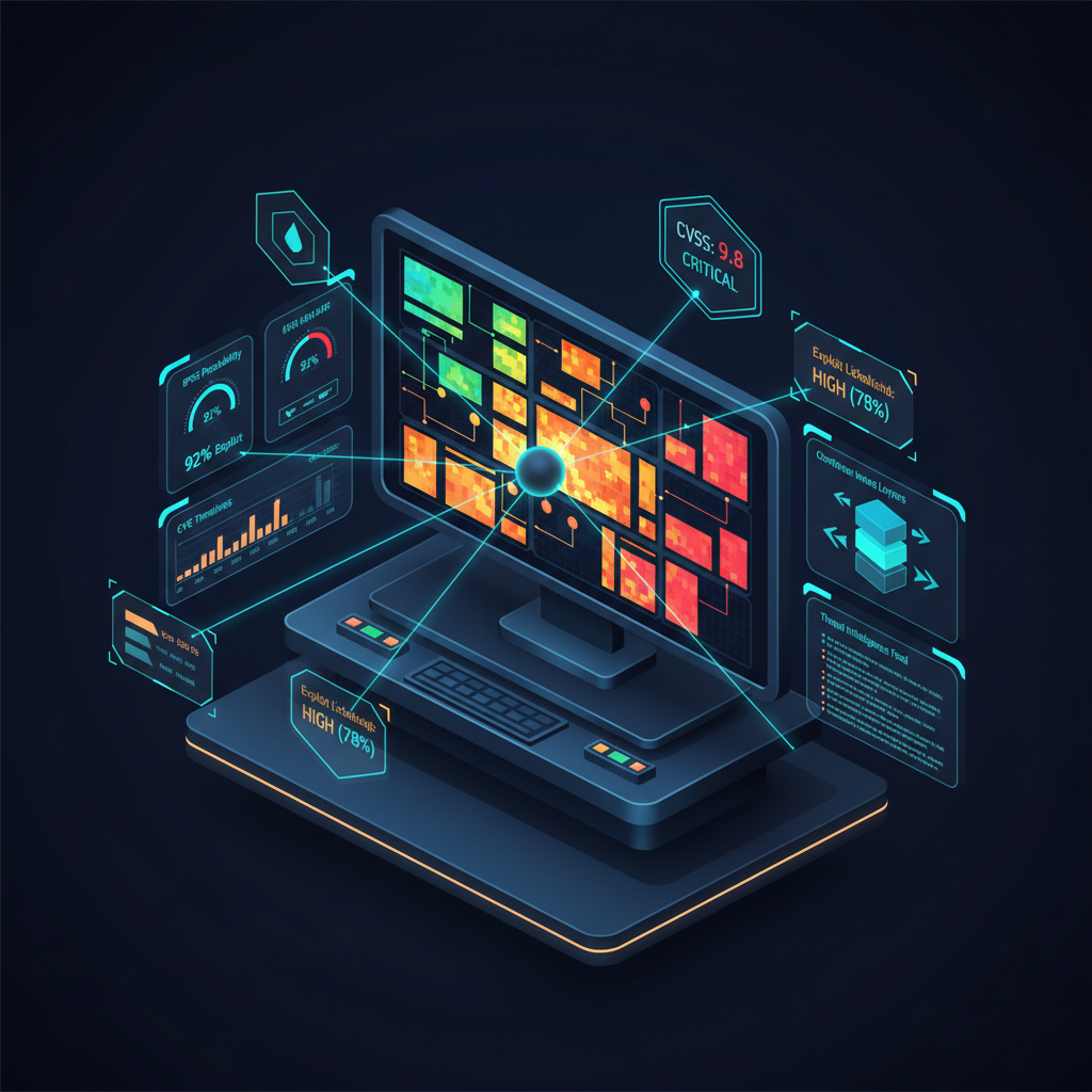 Tablou de bord pentru instrumente de scanare a vulnerabilităților cu prioritizare CVE, scoruri EPSS și gestionarea suprafeței de atac în medii cloud și container
